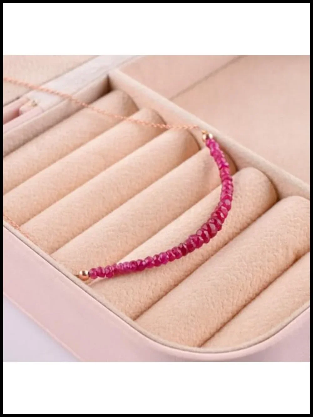 Natural Ruby Necklace 14K Rose Gold Plated 925 Sterling Silver Handmade